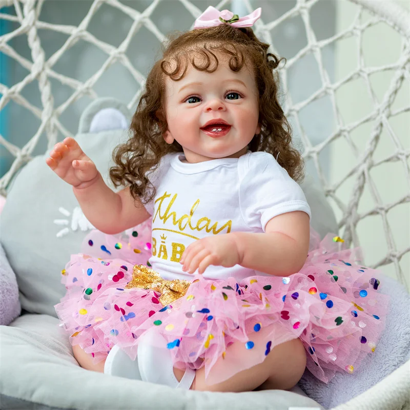 60cm Popular Soft Body Life Like Cuddle Toddler Doll Girl Reborn Baby Dolls with Rooted Hair