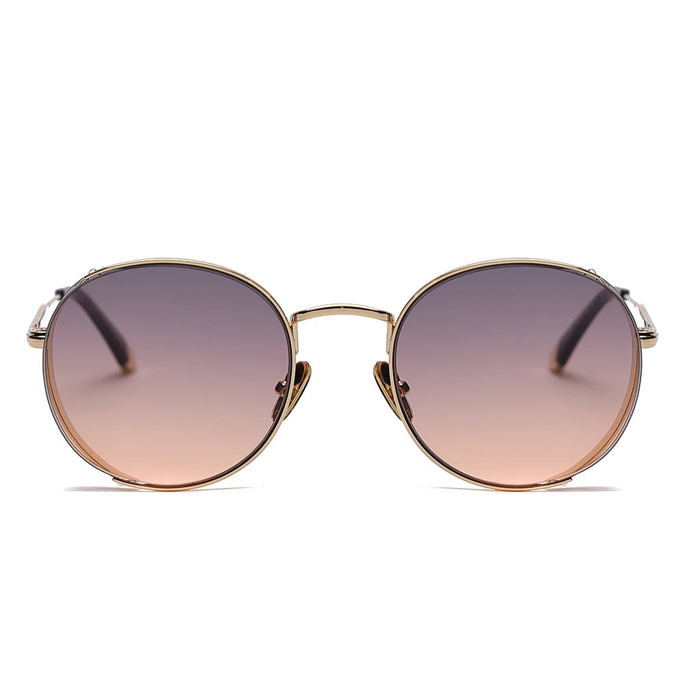 high quality fashion motorcycles unisex nylon Lens full frame metal Round shades sunglasses men uv400