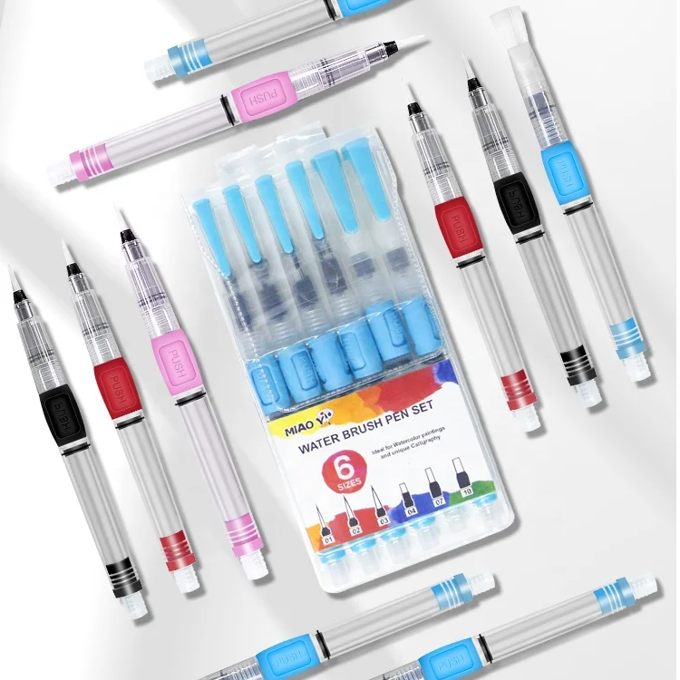 Watercolor Brush Pen Plastic Handle Water Brush Pen Set Refillable Water Brush Art Markers