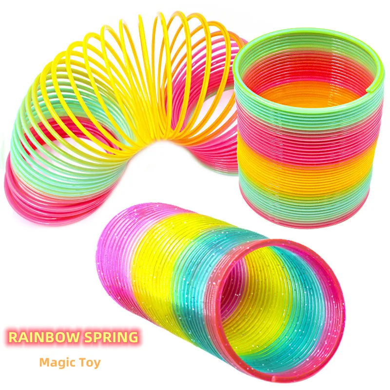 Street hot toys classic large magic elastic circle children fun intelligence development decompression flex rainbow spring toy