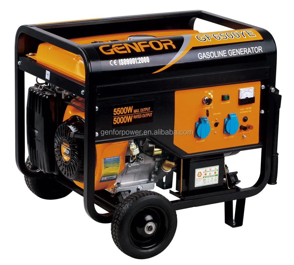 5.0KVA 230V Portable Generator Recoil start key start Gasoline generator Brush type AVR