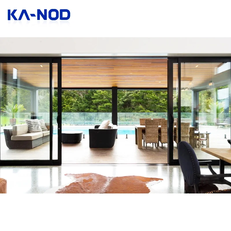 Latest American Standard hurricane proof impact Commercial Aluminum Door Glass sliding exterior door