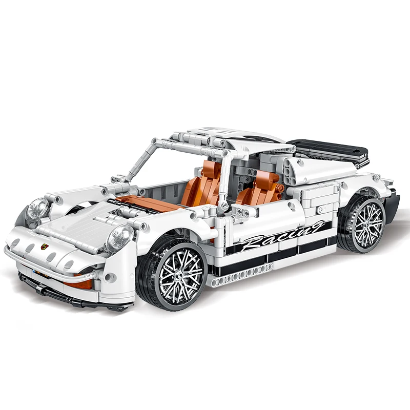 1/14 Scale 1365PCS Super Racing Car Vintage Porsched Vehicle Building Blocks Bricks Model Car for Kids