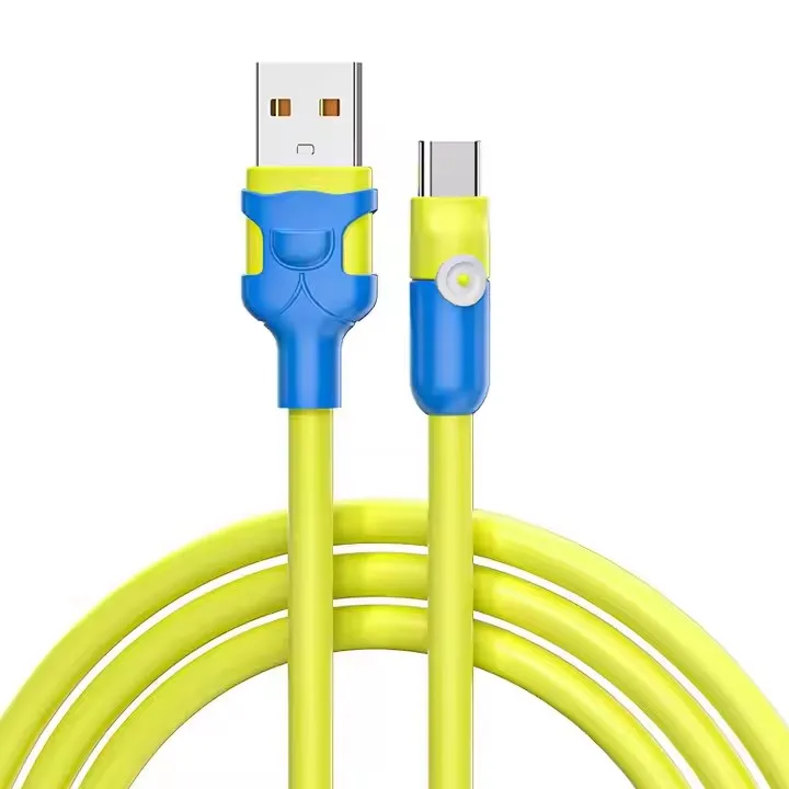 OEM Customized Mobile Phone Fast Charging Liquid Silicon 120W Data Cable Type C 6A Cable