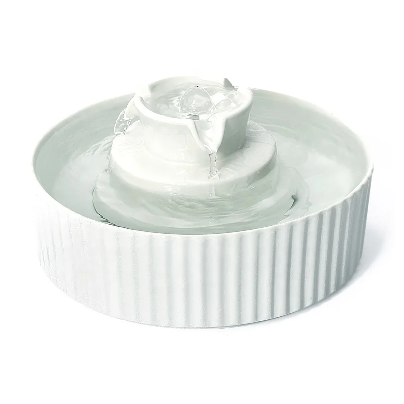 Cake Shape Pet smart water dispenser Ceramic Water Bowl Pet Drinking Fountain