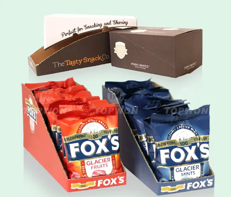 Holidaypac Display Candy Cardboard Box Paper Carton Chocolate Corrugated Cartoon for Snack Chocolates Food