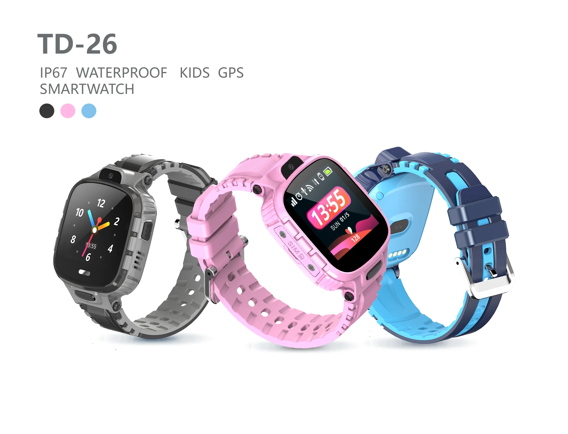 Q90 High quality gsm touch screen SOS calling gps tracker Kids Smart Watch