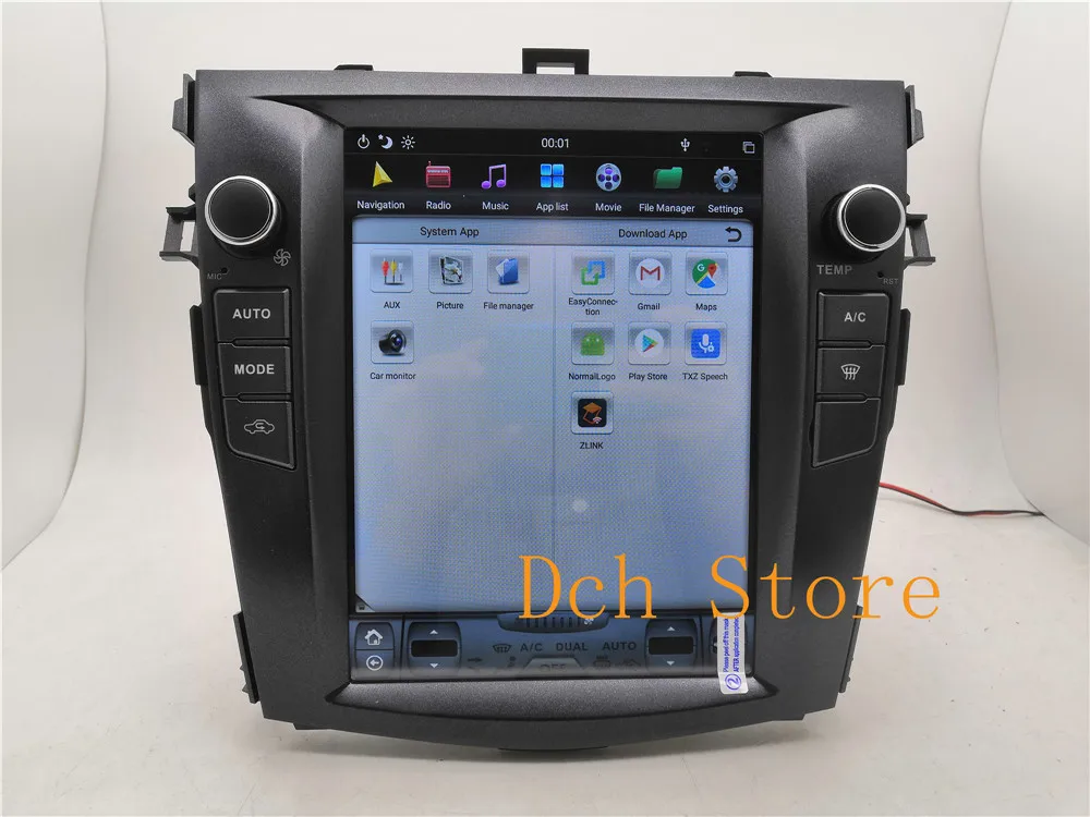 10.4 inch android 11 car dvd player for corolla auris 2008-2012 vertical  tesla screen multimedia radio audio 8G RAM 128G ROM G6