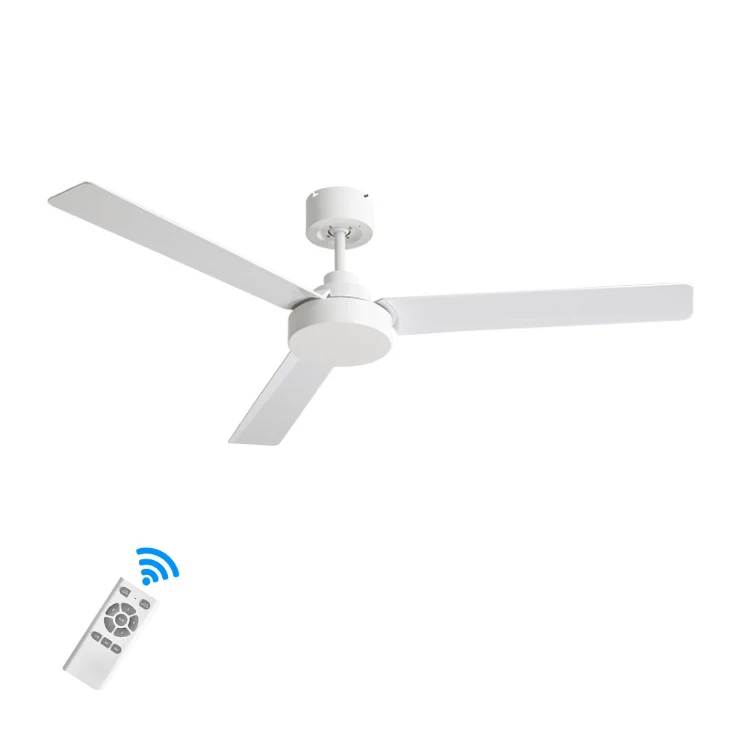Blades Ceiling Fans without Lamp Remote Control Three Leaf ABS DC Motor 52inch Electric Ceiling Fan with Light Free Spare Parts