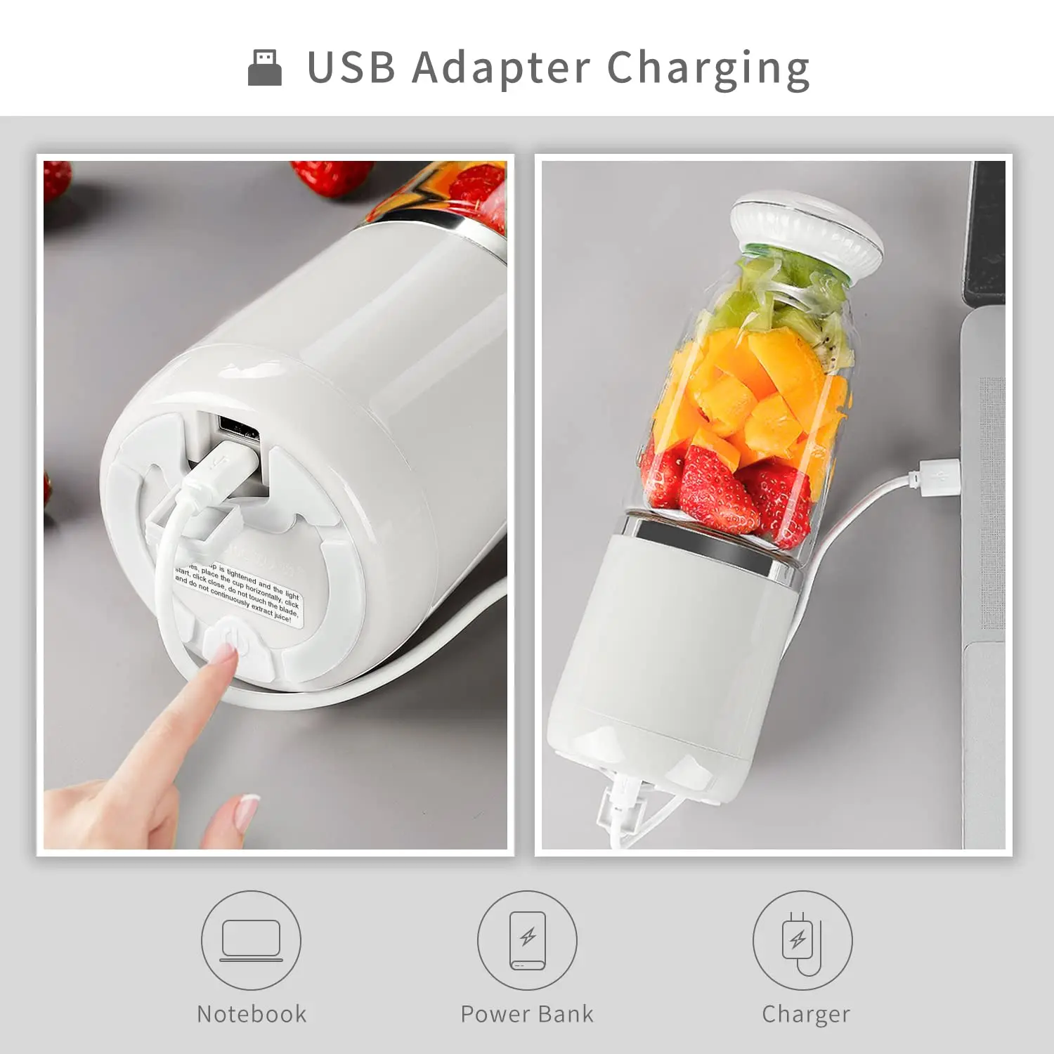 Juice extractor machine powerful 14-blade blender USB charging efficient and energy saving usb blender portable juicer blender