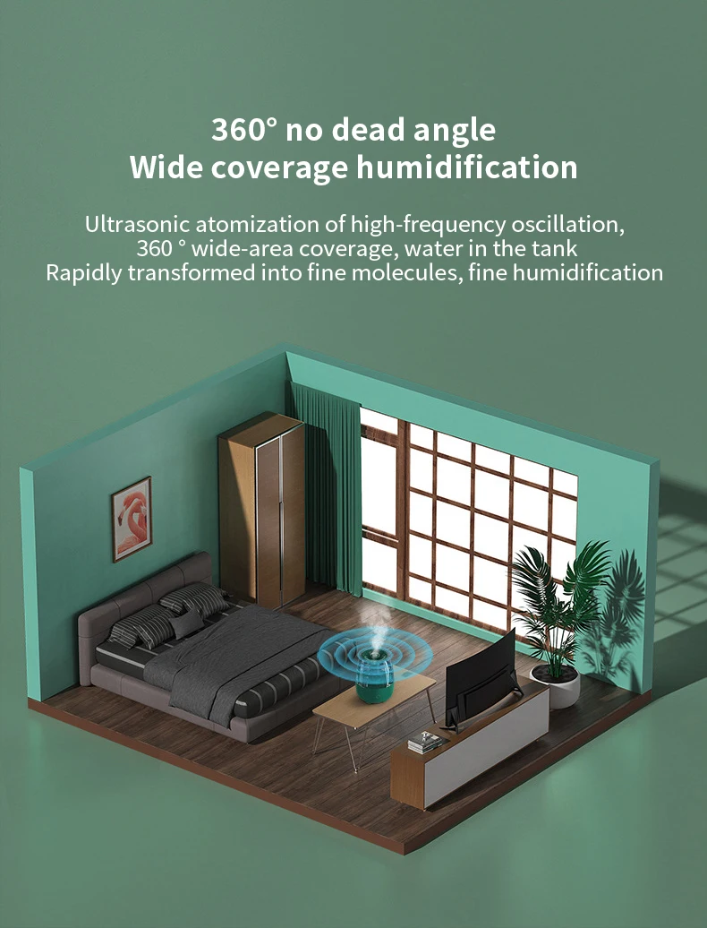 Newest OEM/ODM Wholesale Super Quiet Intelligent AI Voice Control Dual Mist Air Humidifier for Household Office