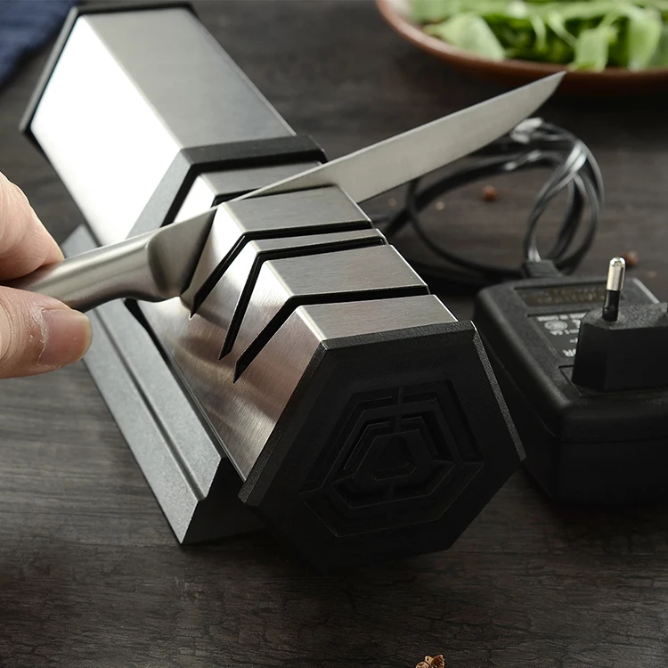 
2019 New Amazon Customized Powerful 4 Stage Motorized Ceramic Stainless Steel Knife Sharpener Diamond 