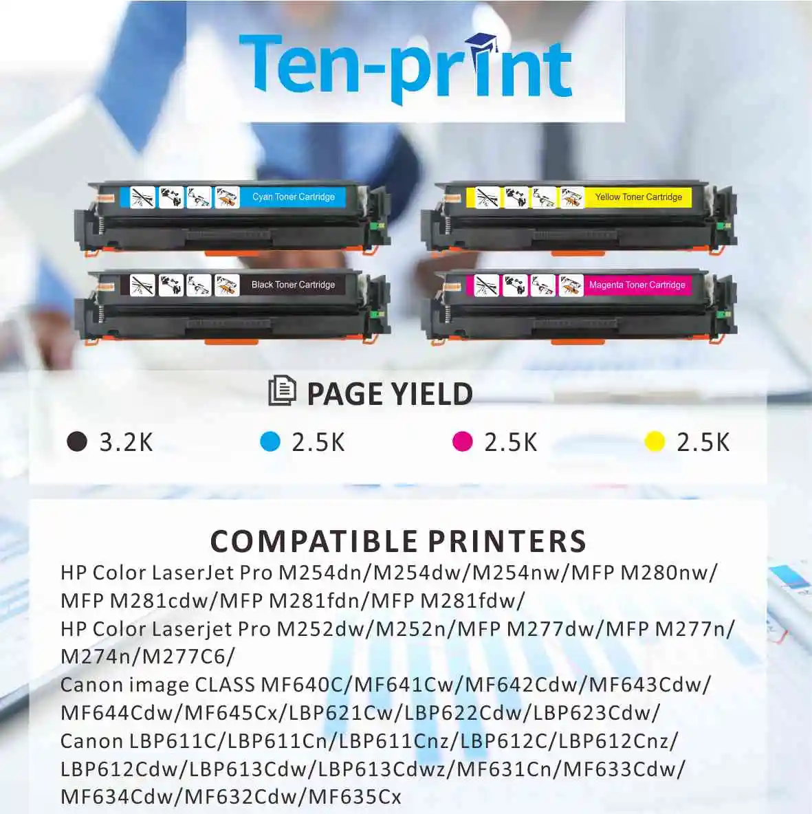 Универсальный картридж с тонером CF500X CF400X CRG045H CRG054H 1 набор для HP и Canon