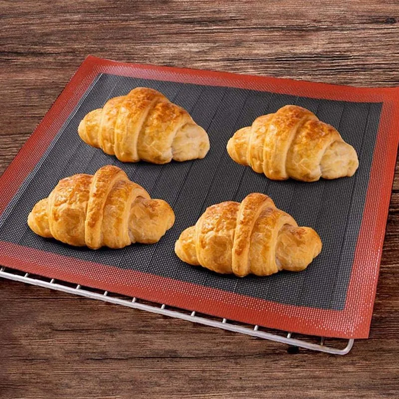 Двусторонний термостойкий силиконовый коврик для выпечки на выпечке Eclair, перфорированный коврик для выпечки хлеба