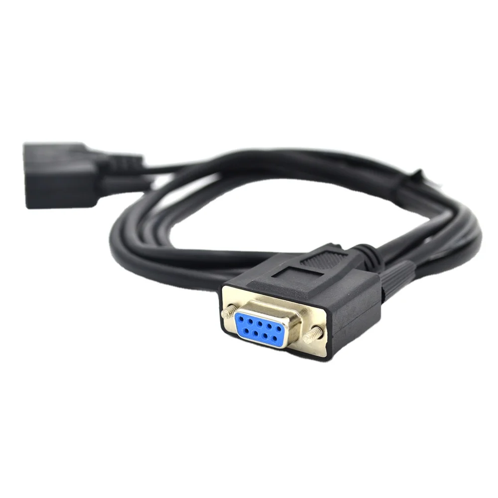 
Black 1.8m DB25 DB9 Male to Female Cable 