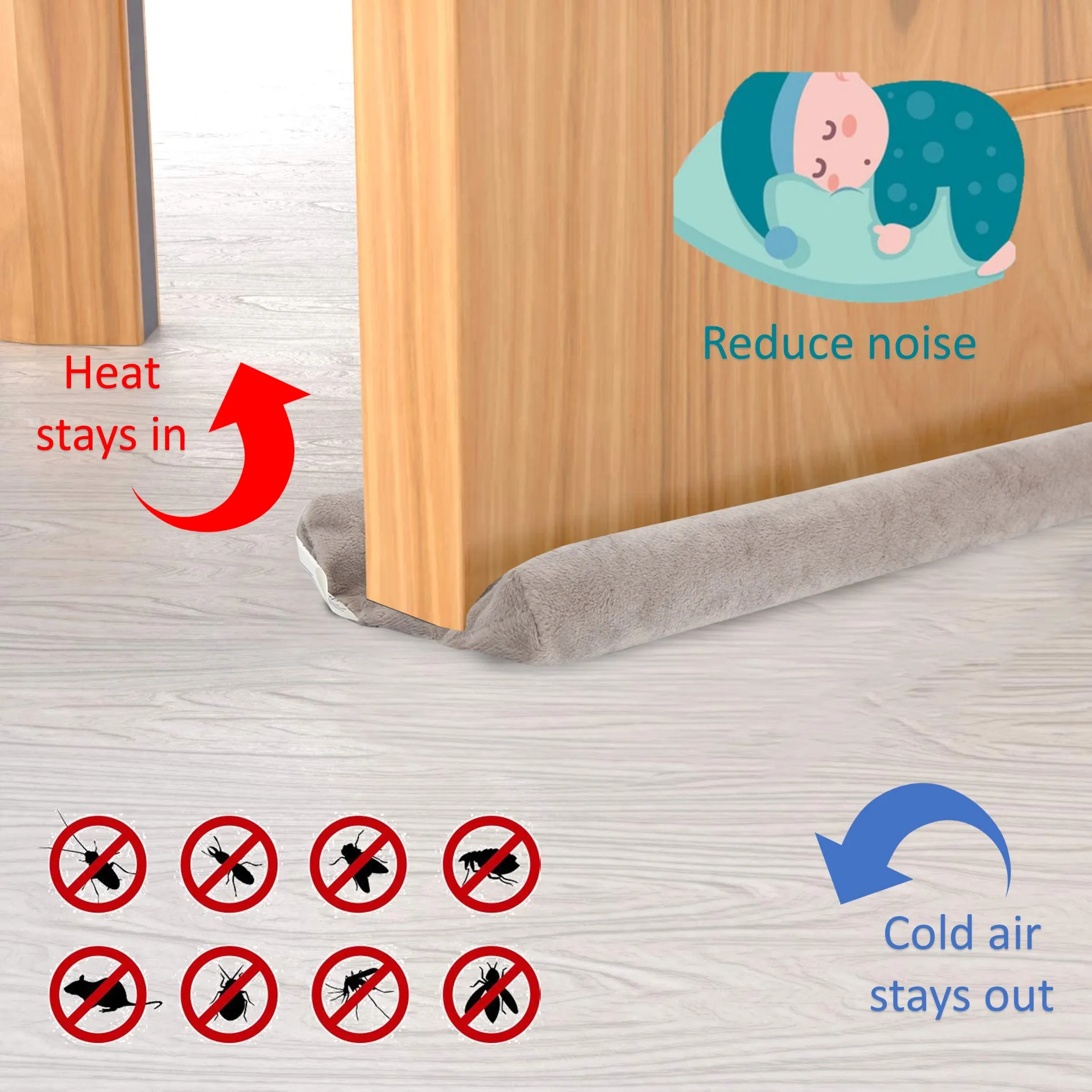 High Quality Best Price Dust Door Stopper Cleaning Strip Twin Draft Guard Weatherstrip Guard Wind Dust Blocker Sealer Stopper