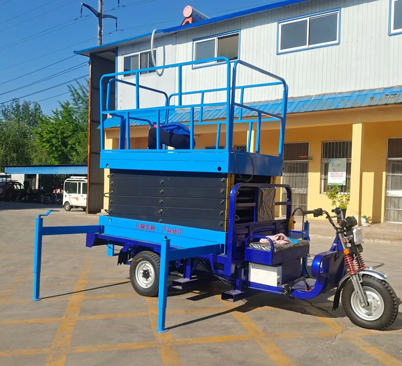 Three-wheeled vehicle-mounted lifting platform lift  for installation billboard lift & maintenance street lights