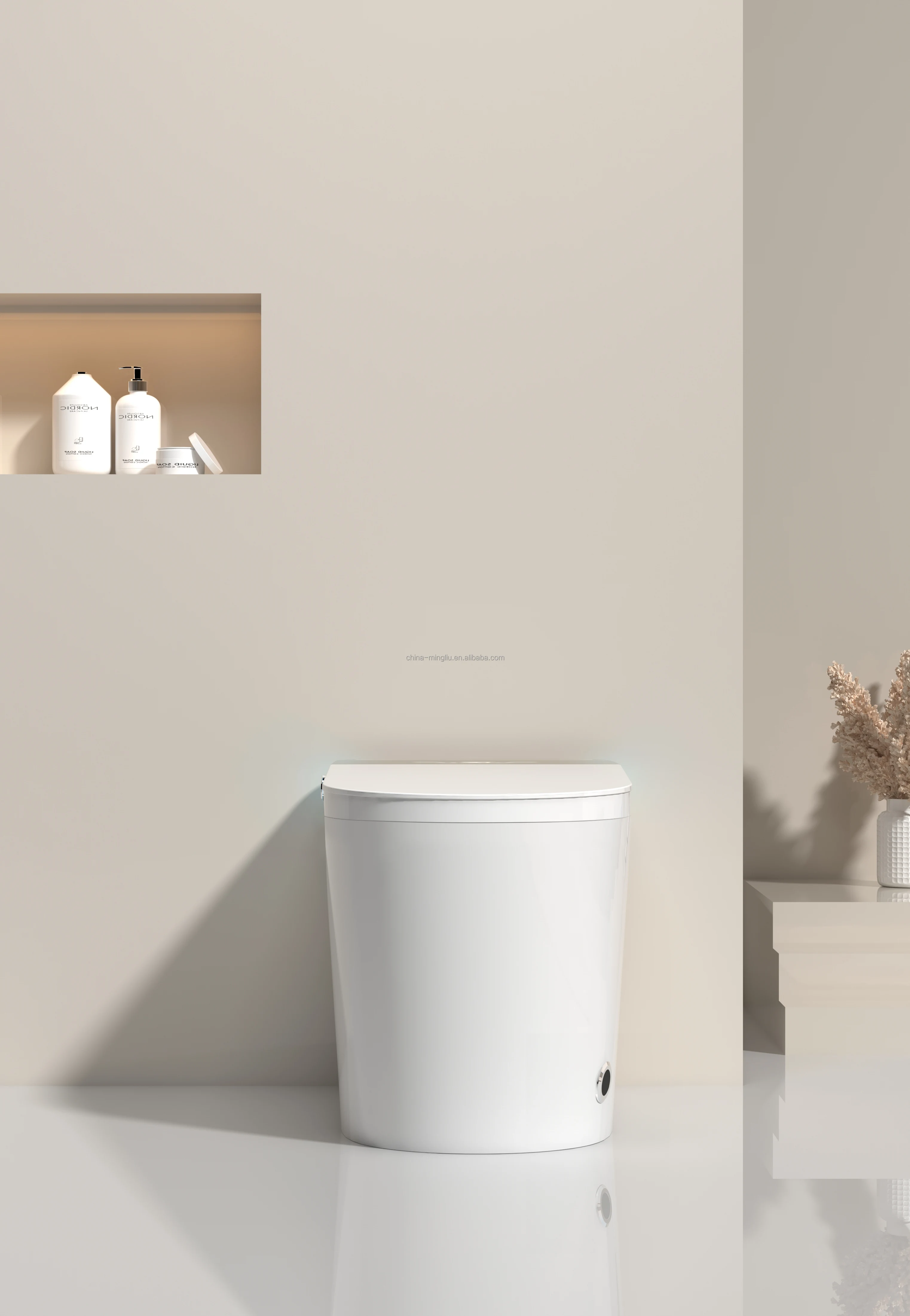 Apartment Suite Ceramic LED Display Smart Toilet Bowl Hotel Smart Sensing Flush Toilet Villa Bathroom Integrated Electric Toilet