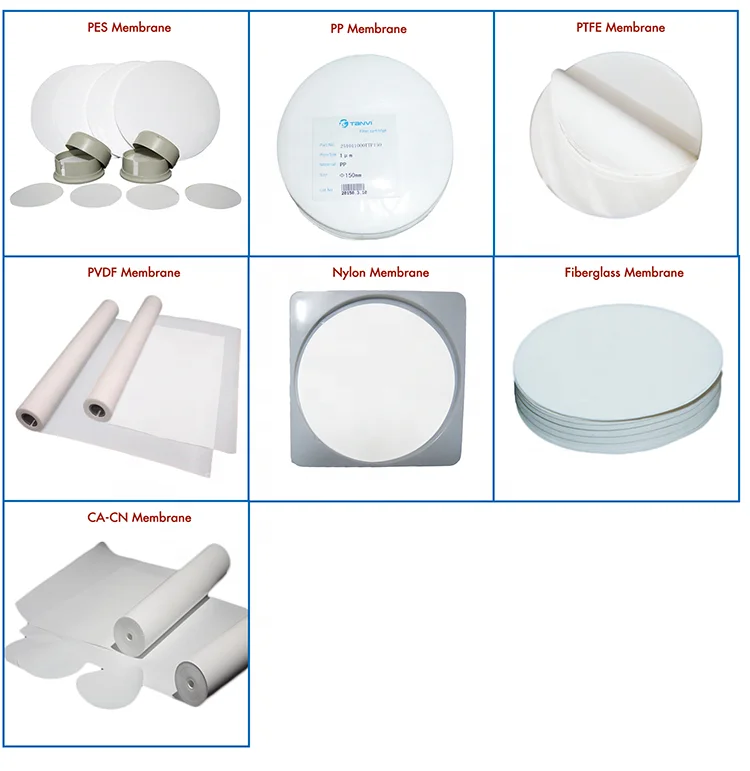 MCE PES PVDF 0.22 micron 47mm membrane filter for laboratory analysis
