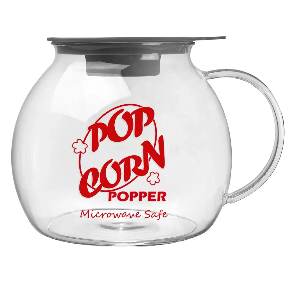 
High Borosilicate Glass Popcorn Popper Microwave Micro-Pop with silicon Dual Function Lid 