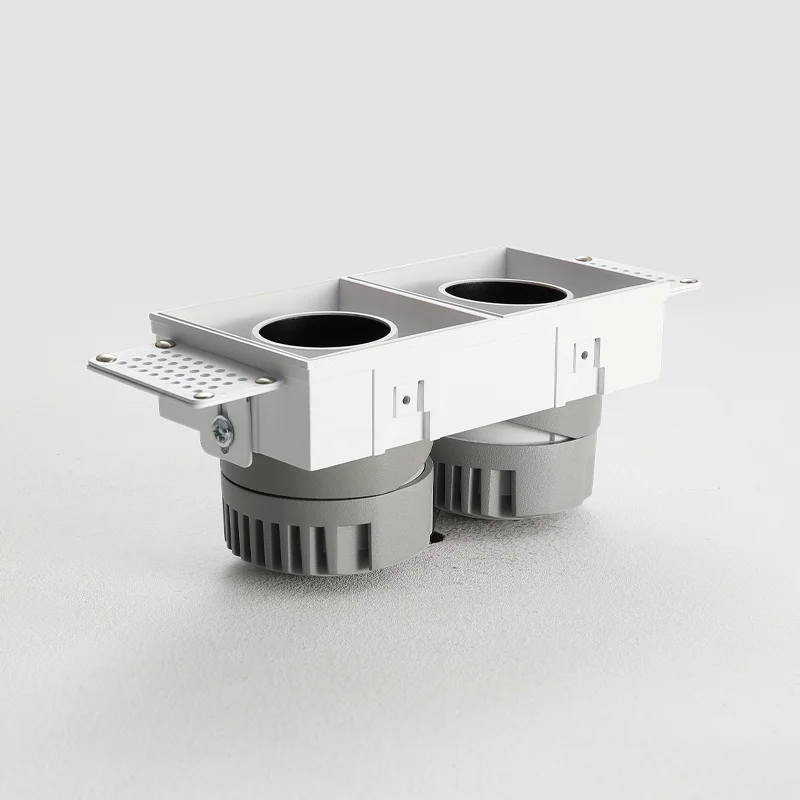 Frameless LED Spotlight Double Head 2*10W LED Recessed Adjustable Downlight Spotlight Ceiling Mounted Light