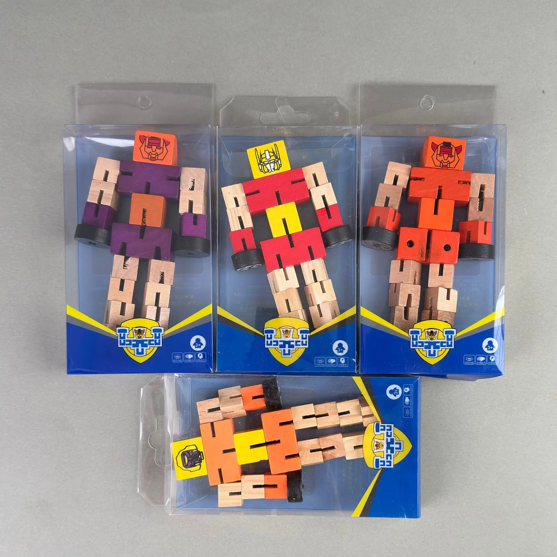 Cheap Magic Transform Car Shape-Shifting Autobots Distortion Toys Deformation Diy Robot Wooden Toy Car