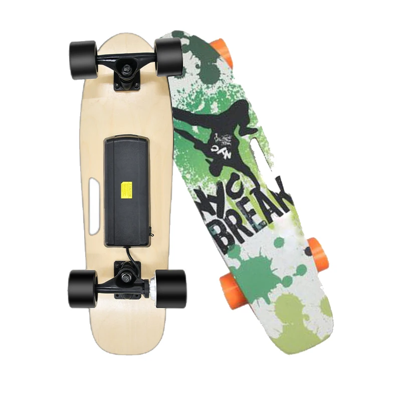 2022 dual motor 350w 24v maple deck longboard remote electric skateboard for extreme sports