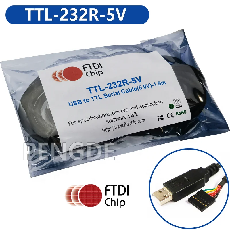 TTL-232R-5V FTDIchip Official Original Genuine USB to UART cable Supports +5V UART signals FT232R