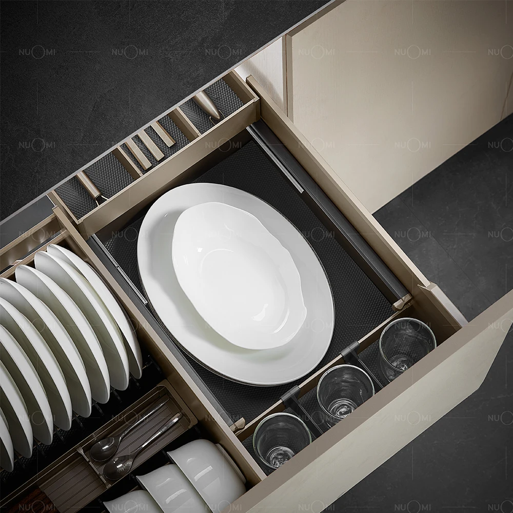 NUOMI Encanto cabinet pantry organizer Pull Out unit drawer Basket with inner cutlery  tray kitchen storage