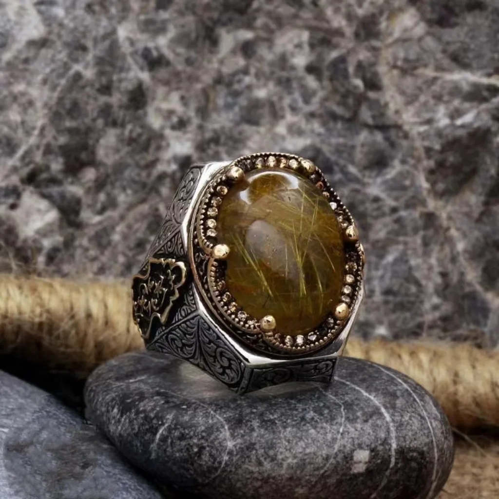 Fashion Jewelry ring Turkish style adjustable waterproof Copper-silver plating material ring men gift