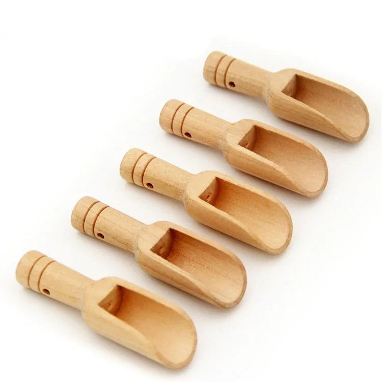 Eco Friendly Biodegradable High Quality Wood Kitchen 30Ml Custom Natural Small Mini Bamboo Scoop Spoon Wooden