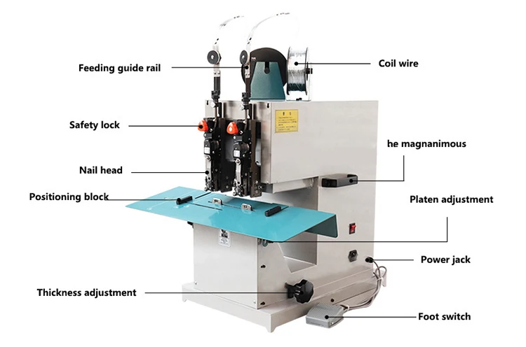 Lks-100 Single Head Wire Stapler Machine Electric Wire Book Binding Machine Wire Stapling Machine