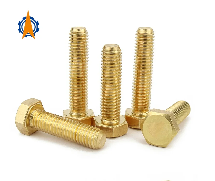 Din933 Copper Screw Copper Hexagon Bolt Brass Outer Hexagon Screw Copper Screw