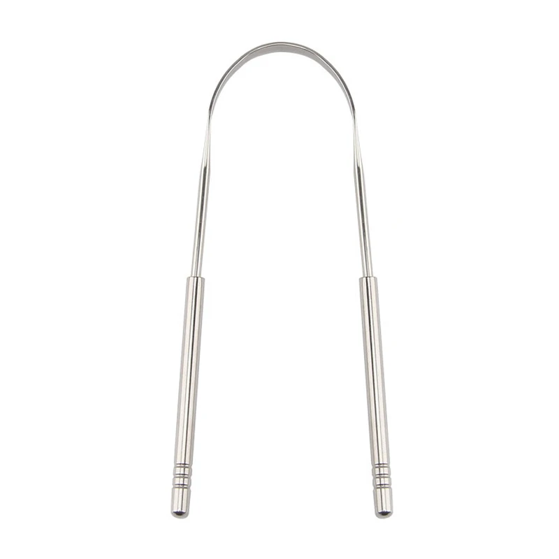 
Eco-friendly Zero Waste Premium Hygienic Non-Synthetic Grip Stainless Steel Tongue Cleaner Scraper for Tongue 