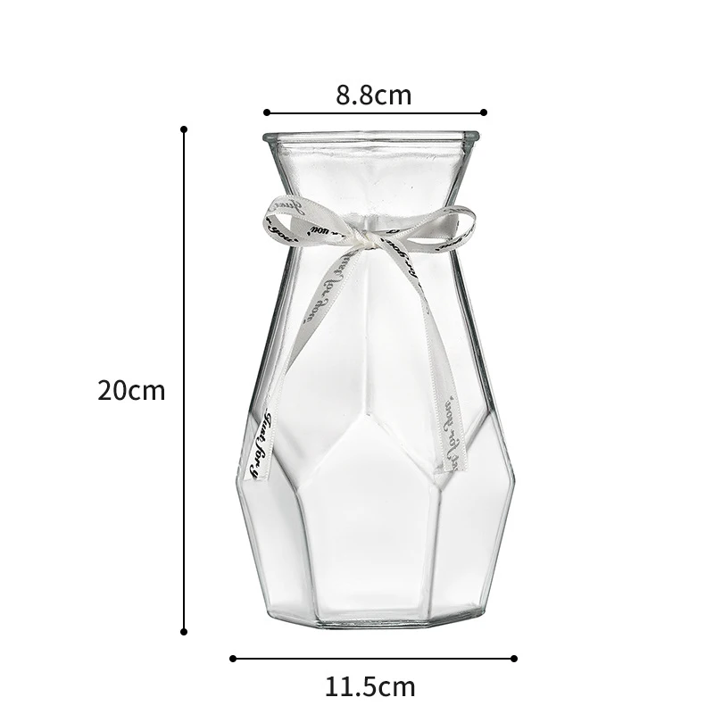 European style simple geometric stained glass vase decoration transparent flower water raised creative crafts dry vase