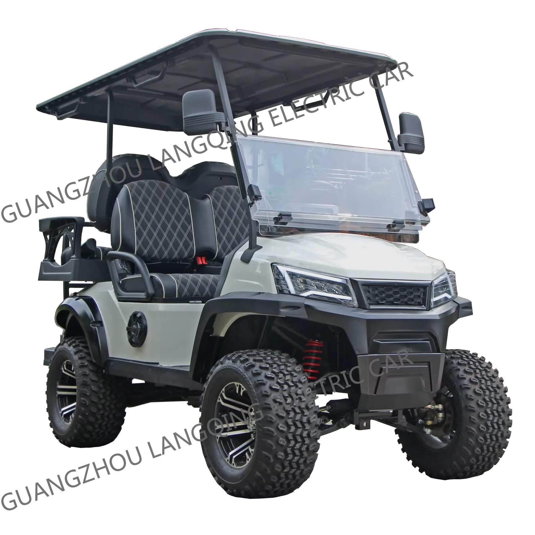 New Eco Friendly Ithium Battery 48V/12V-300W 5Kw 4 Seater Lifted Electric Golf Cart 2950*1340*2050mm