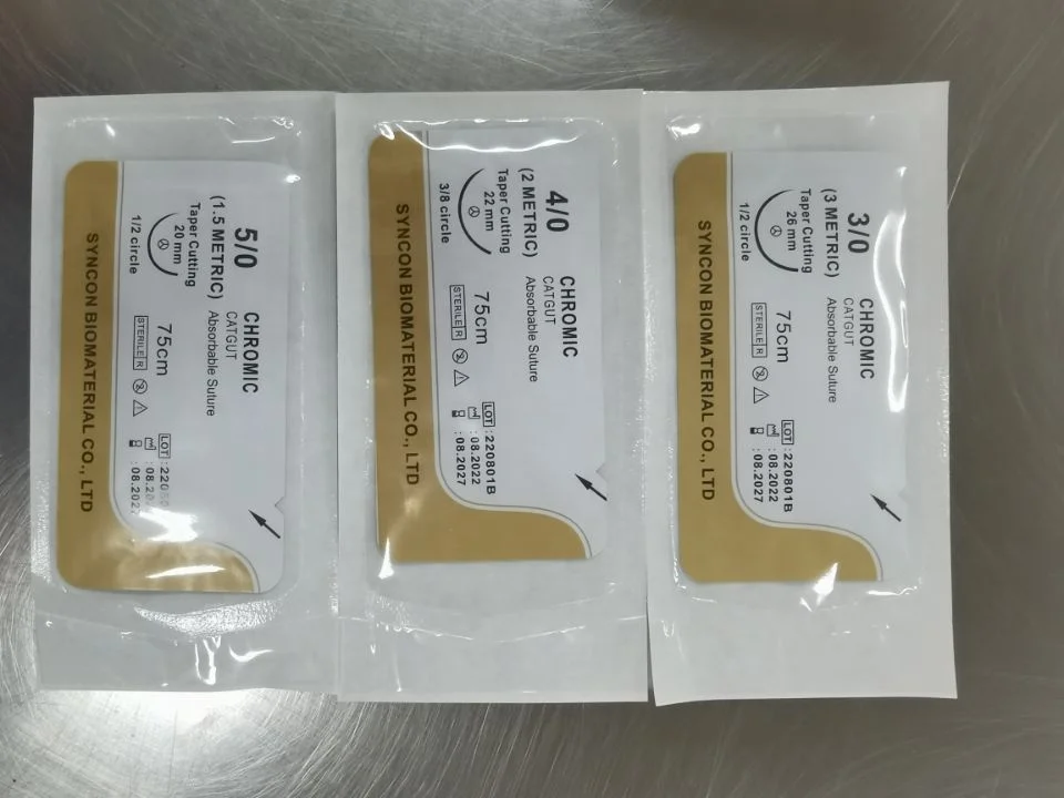 Chinese Manufacturer Medical Sterile Absorbable Chromic Catgut Surgical Sutures Medical Plain Gut 2.0 Surgical Sutures