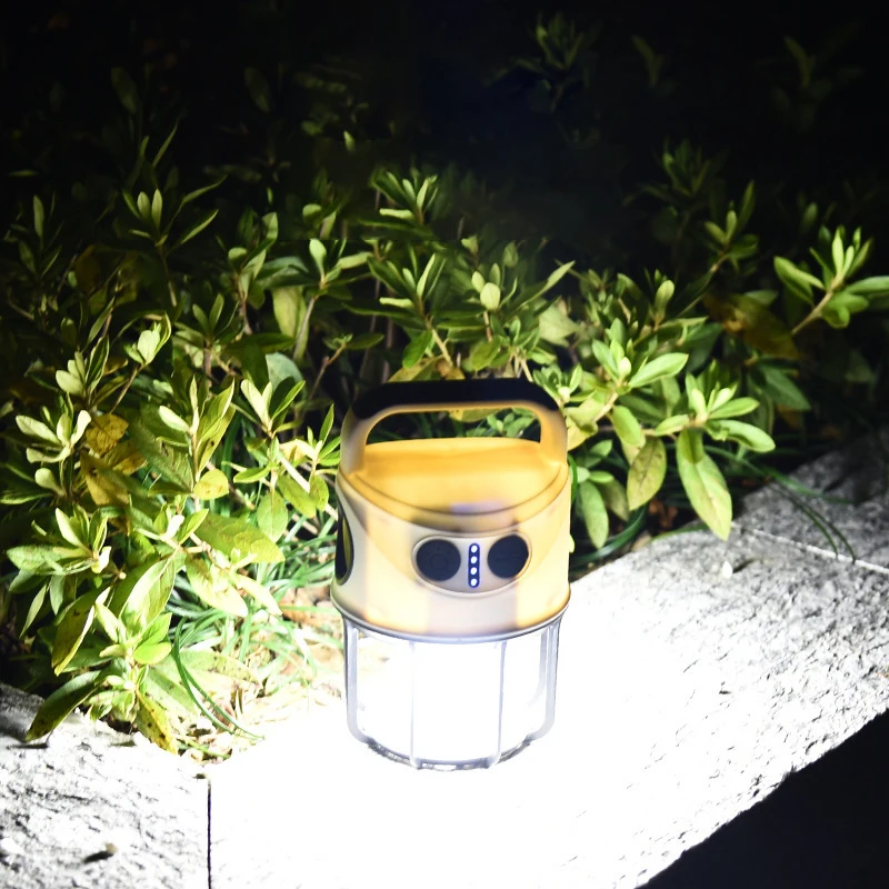 Portable Mini USB Rechargeable Battery-Powered LED Camping Lantern Waterproof 4 Modes Emergency Warning Lamp Dimmable Outdoor