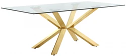 X Legs Luxury Lifestyle Visionnaire Interior Design Contemporary Gold Plated Luxury Stainless Steel Glass Dining Table