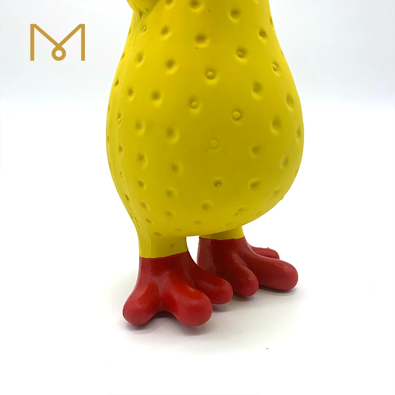 Squeaky Rubber Item Dog Hot selling Latex Aggressive Chewing Screaming Rooster Chicken Play Pet Toy For Medium dogs 2024