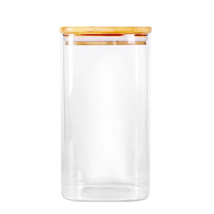 Hot Sale Borosilicate Transparent Glass Food Canisters Jars Serving For Tea Nuts Spice Candy