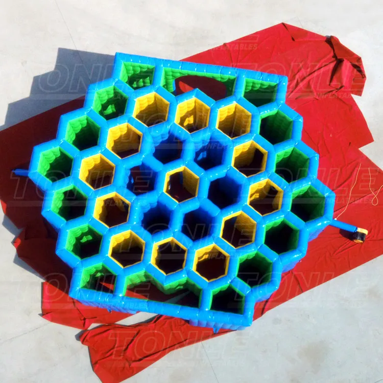 New design inflatable honeycomb maze game for kids