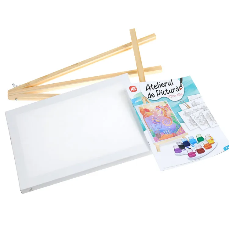wholesale  Kids Canvas Painting Kit Pre Printed Canvas Set To Paint With Acrylic Paint And Brush