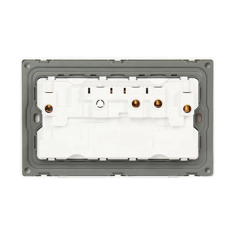 White pc material socket universal type double 2 group wall socket general electric socket with switch