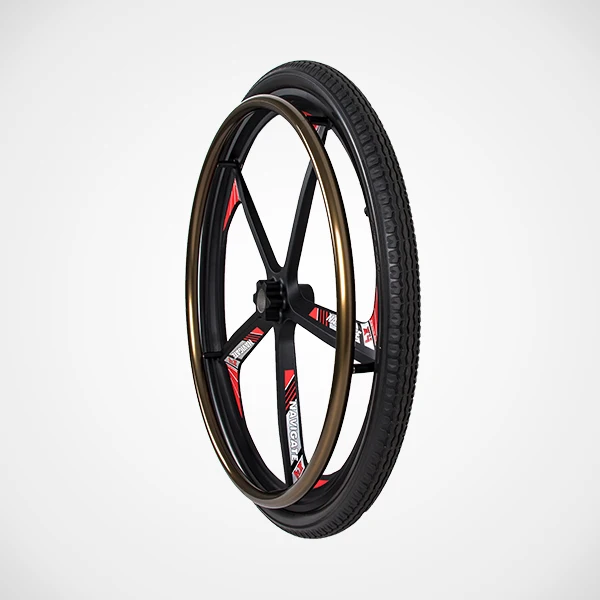 China Factory best price 24 Inch Rear Driving Magnesium PU Wheel TiresTyre Wheelchair Wheel with Strengthen for Wheelchair