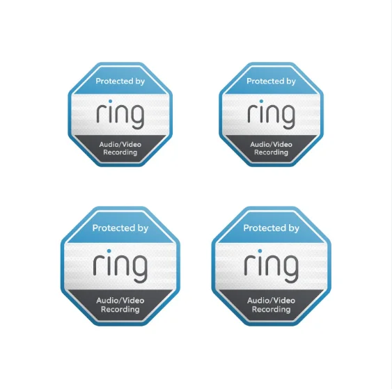 Dustproof High Visibility 24 Video Audio Reflective Aluminum Ring Doorplate Home Security Yard Sign