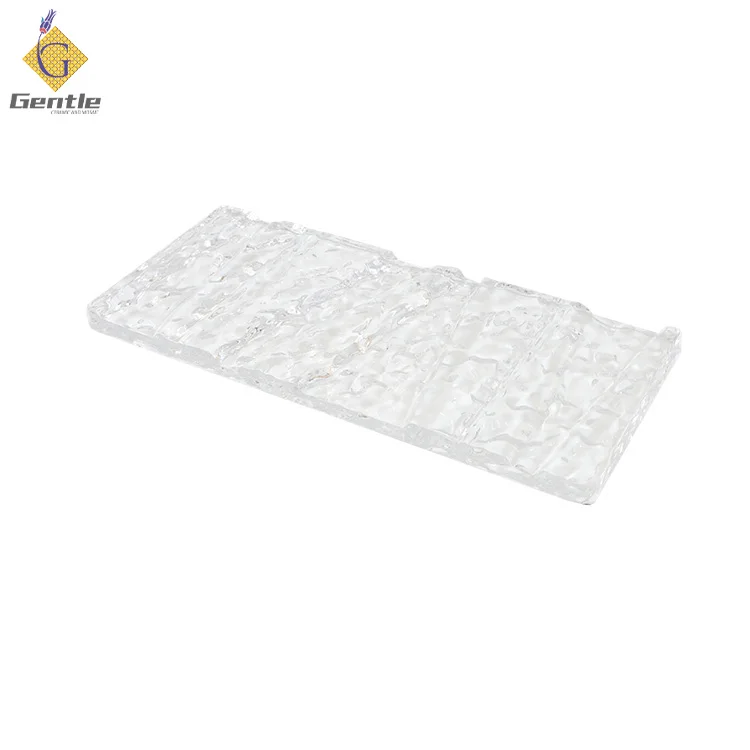 Heat Insulation Glass Tiles Fire Rated Low Clear Tile Bespoke Decorative Art Bricks Hanging Pieces