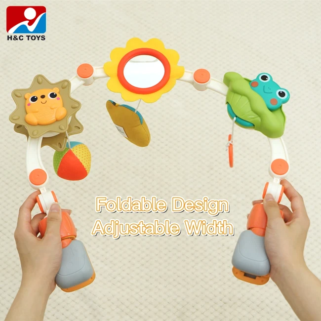 Crib activity play bar adjustable variable shape rattle toys portable baby stroller arch toy