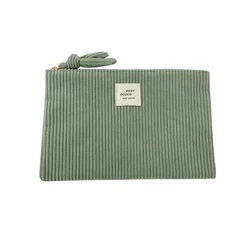 High quality unique waterproof makeup bag travel professional corduroy cosmetic bag