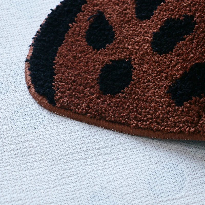 Large shaped plush animal floor mat cute absorbent non slip brown bear rug Bathroom set